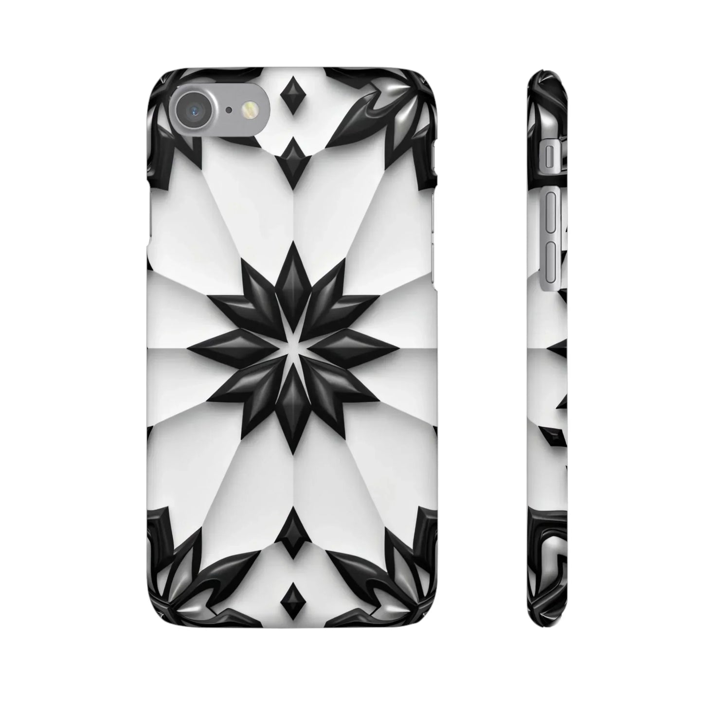 Black and White Geometric Floral Phone Case for iPhone and Samsung Galaxy - KarArmDesign