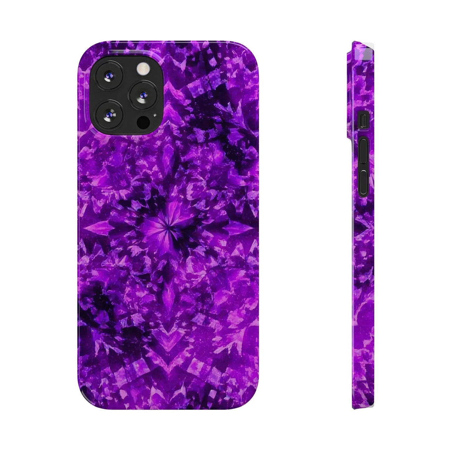 Vivid Purple Kaleidoscope Phone Case iPhone 7 to 16 Series Models - KarArmDesign