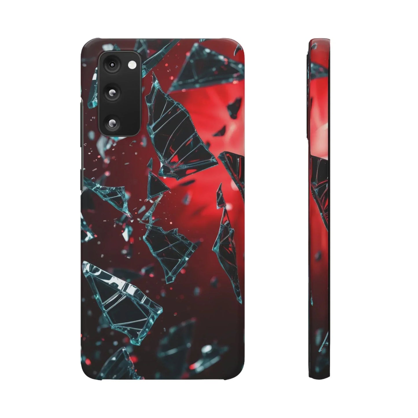 "Crimson Impact" Realistic Glass Shard Snap Phone Case for iPhone 7-16 and Samsung Galaxy S10-S24 Models - KarArmDesign