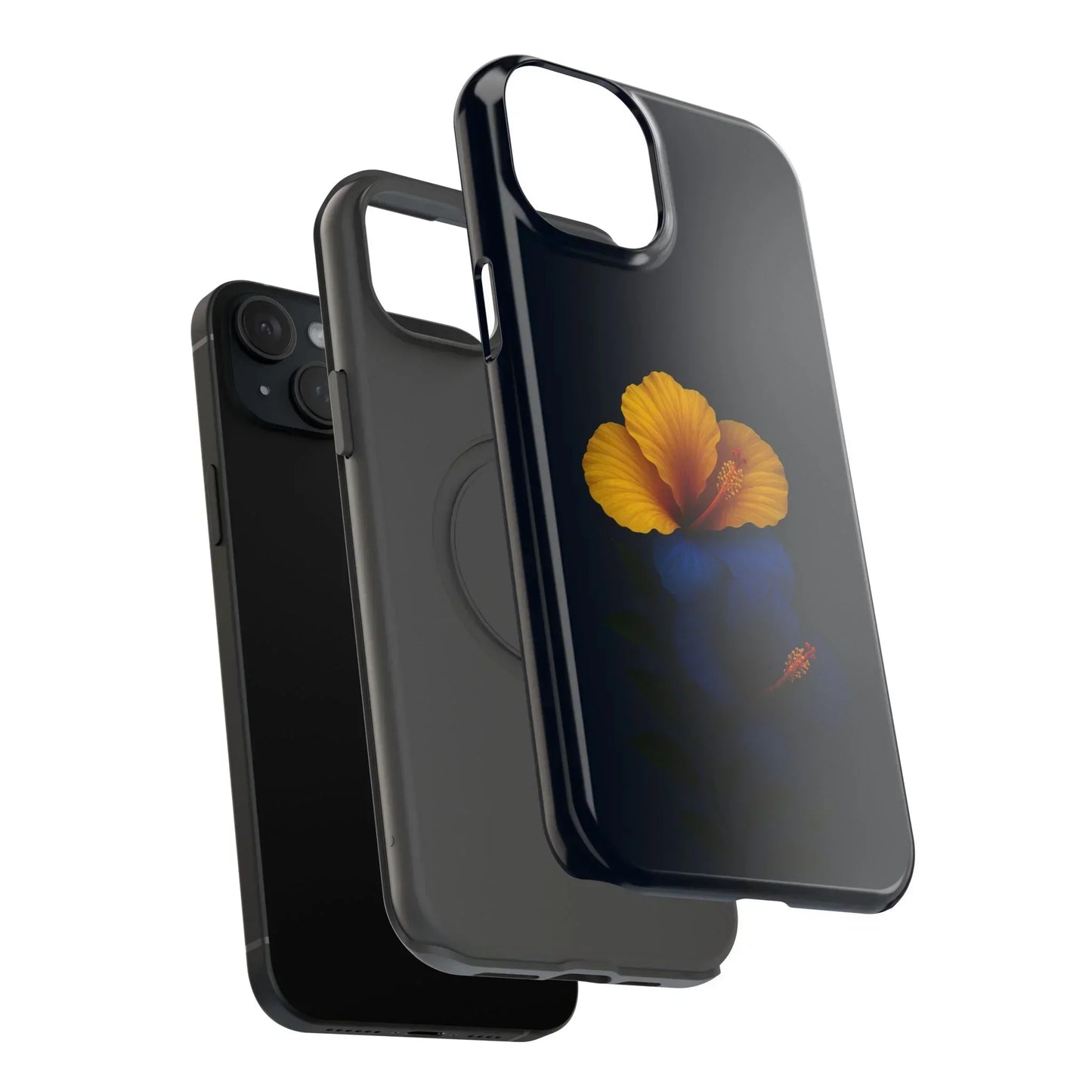 Elegant hibiscus phone case Impact-Resistant Cases for iPhone 12-16 and Samsung Galaxy S21-S22 Models - KarArmDesign