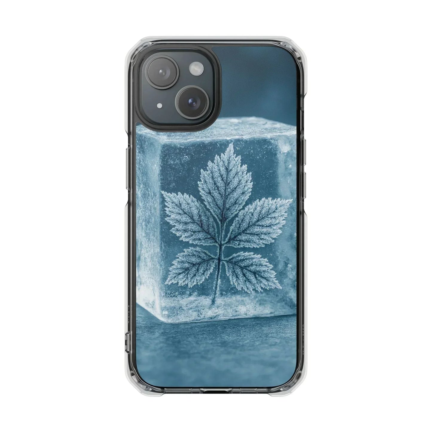 Frozen Leaf Inside Ice Cube - Phone Case for iPhone 14-16 Models - KarArmDesign