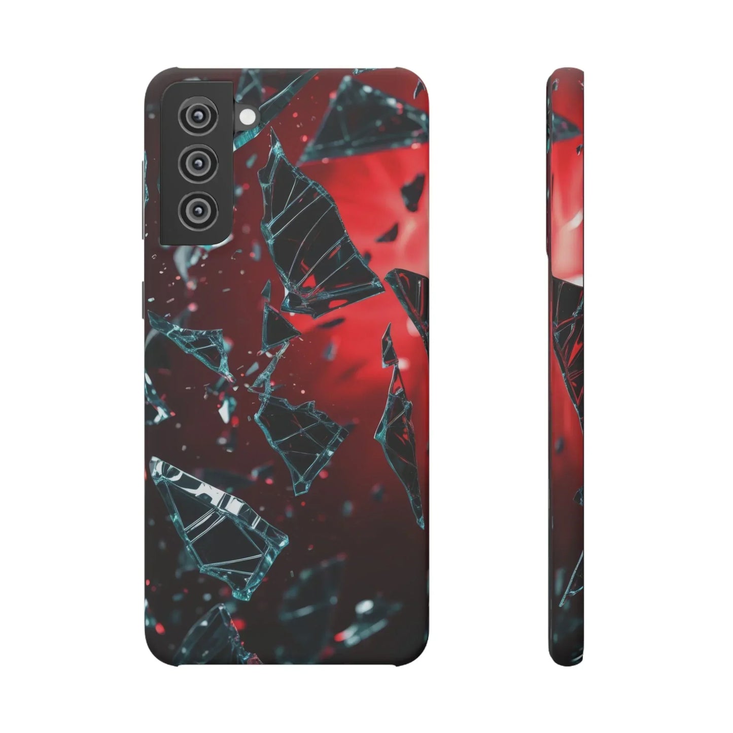 "Crimson Impact" Realistic Glass Shard Snap Phone Case for iPhone 7-16 and Samsung Galaxy S10-S24 Models - KarArmDesign
