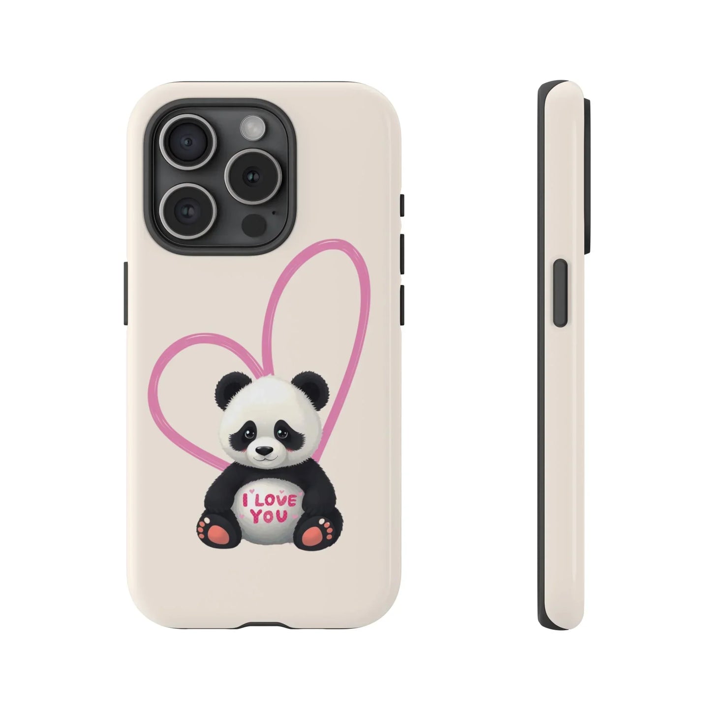 Cute Panda Heart Love Phone Case for iPhone 8-16 Models - KarArmDesign