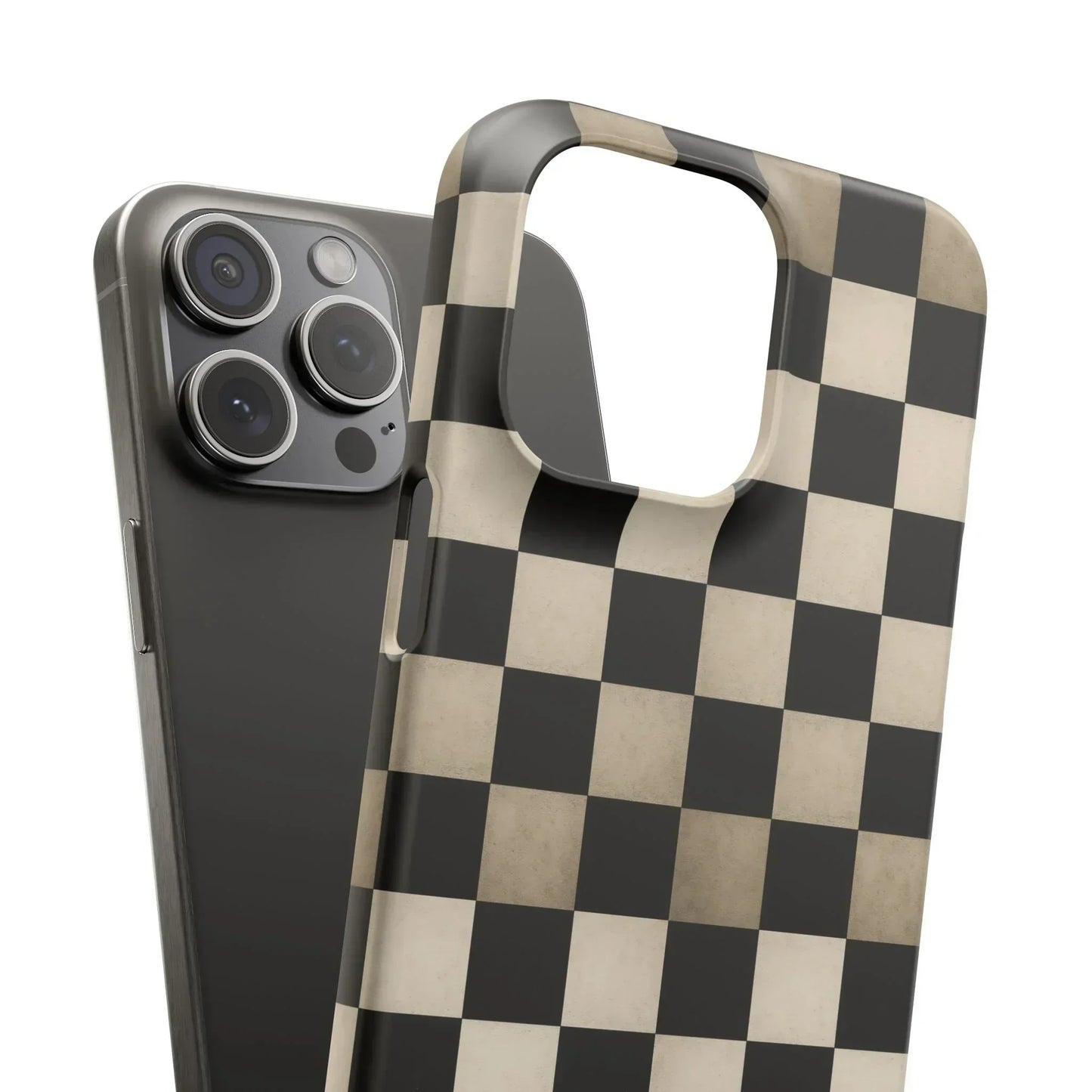Stylish Matte Checker Phone Case for iPhone 7-16 and Samsung Galaxy S10-S24 Models - KarArmDesign
