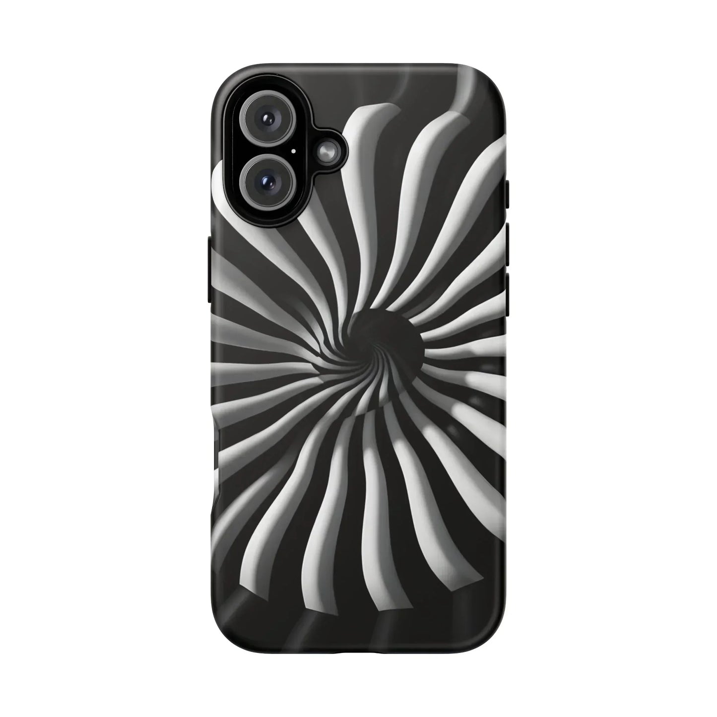 Hypnotic Black and White Spiral Phone Case for iPhone & Galaxy - KarArmDesign