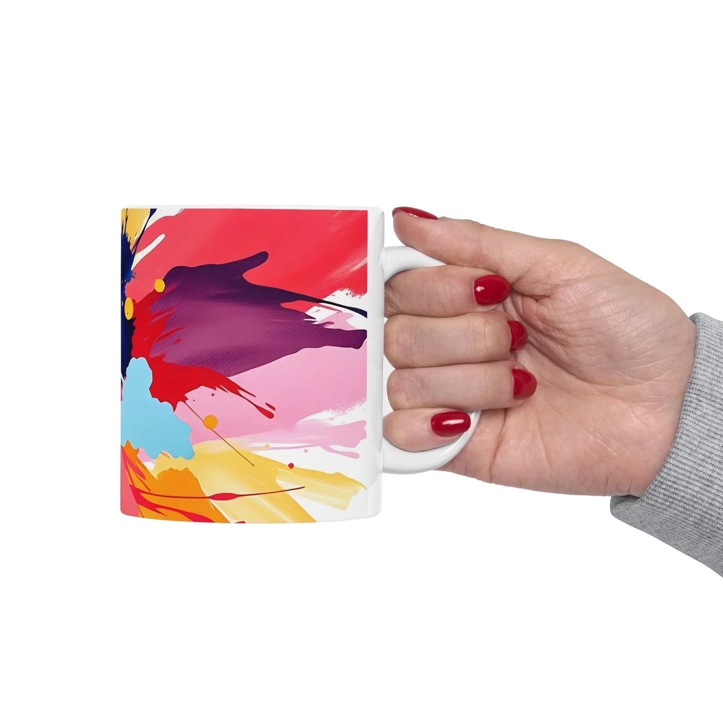 Vibrant Expression — Abstract Art Ceramic Mug (11oz, 15oz) - KarArmDesign