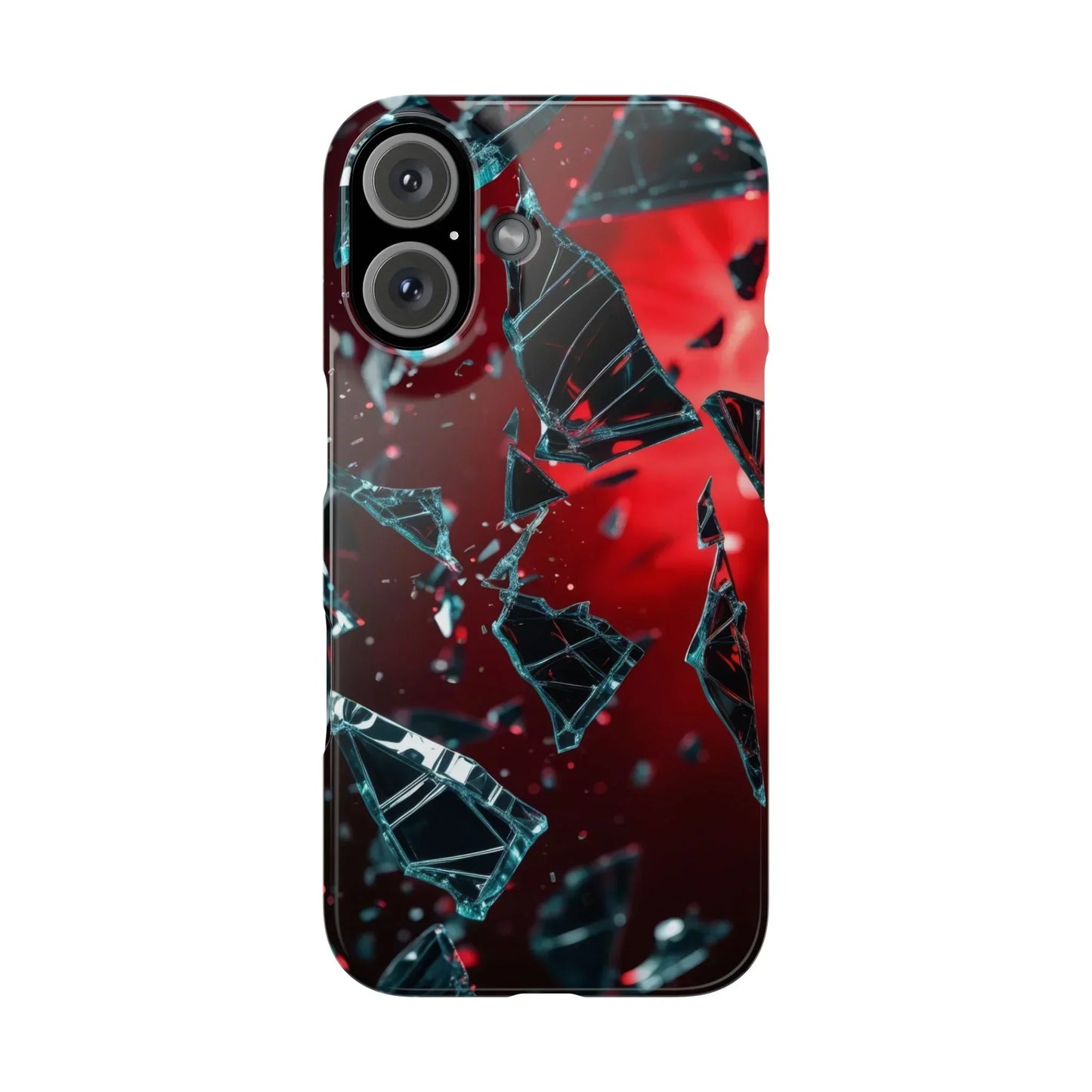 "Crimson Impact" Realistic Glass Shard Snap Phone Case for iPhone 7-16 and Samsung Galaxy S10-S24 Models - KarArmDesign