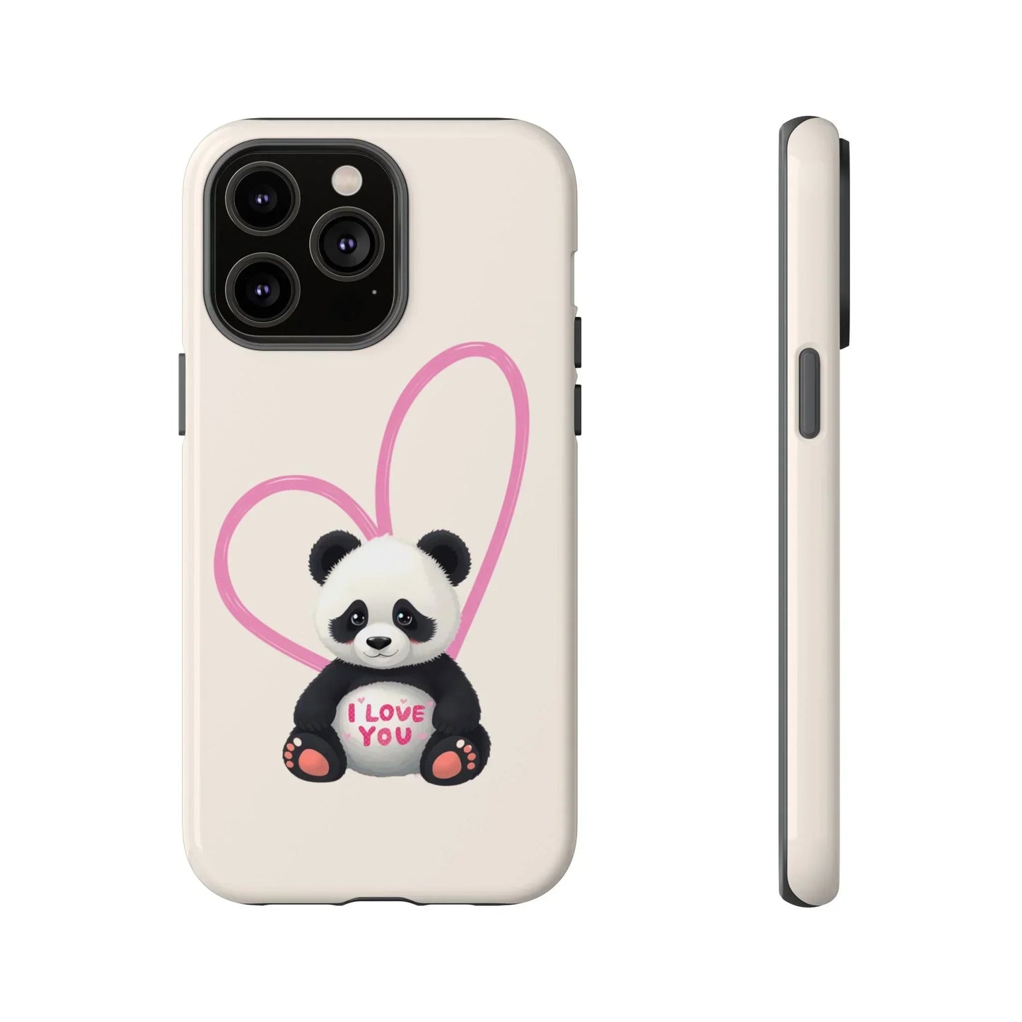 Cute Panda Heart Love Phone Case for iPhone 8-16 Models - KarArmDesign