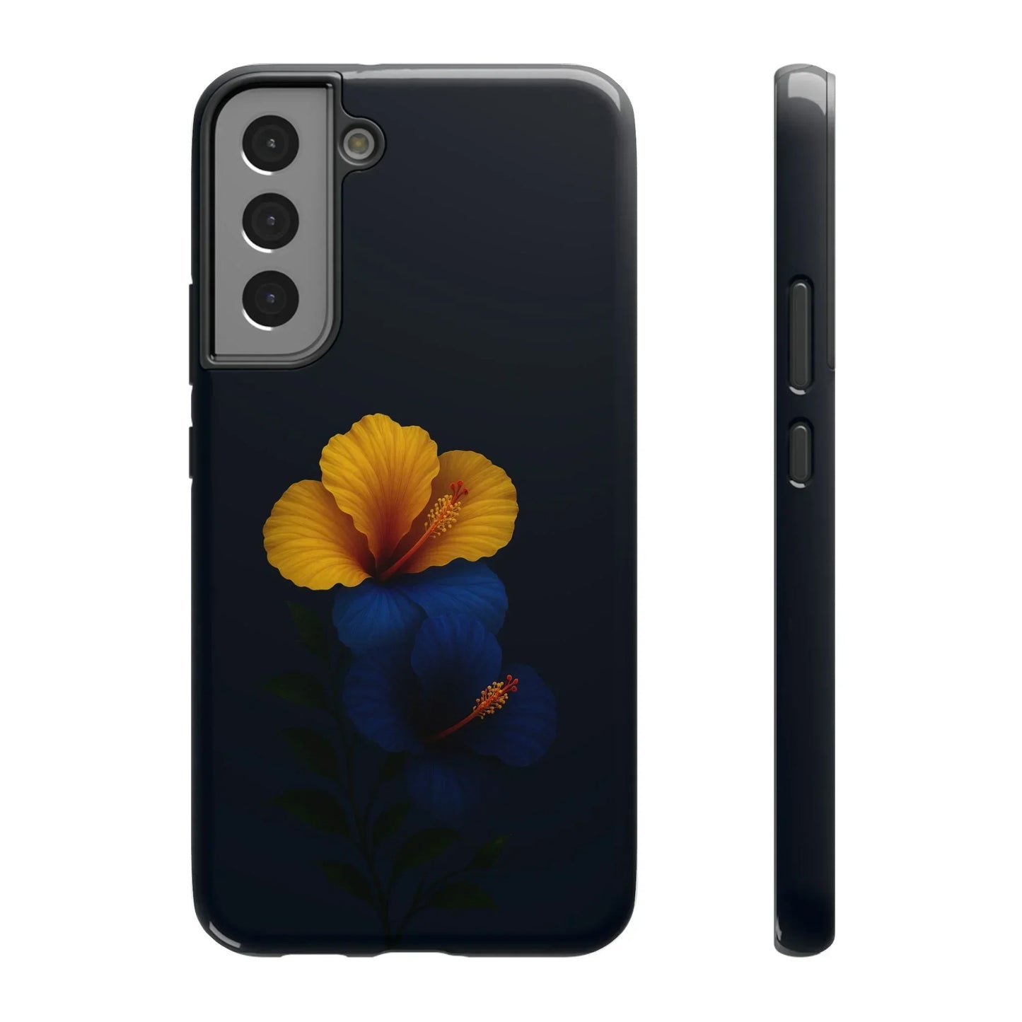 Elegant hibiscus phone case Impact-Resistant Cases for iPhone 12-16 and Samsung Galaxy S21-S22 Models - KarArmDesign