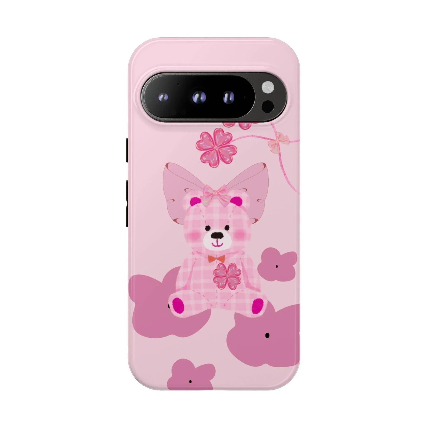 Pink Teddy Bear Phone Cases for iPhone, Pixel and Galaxy Models - KarArmDesign