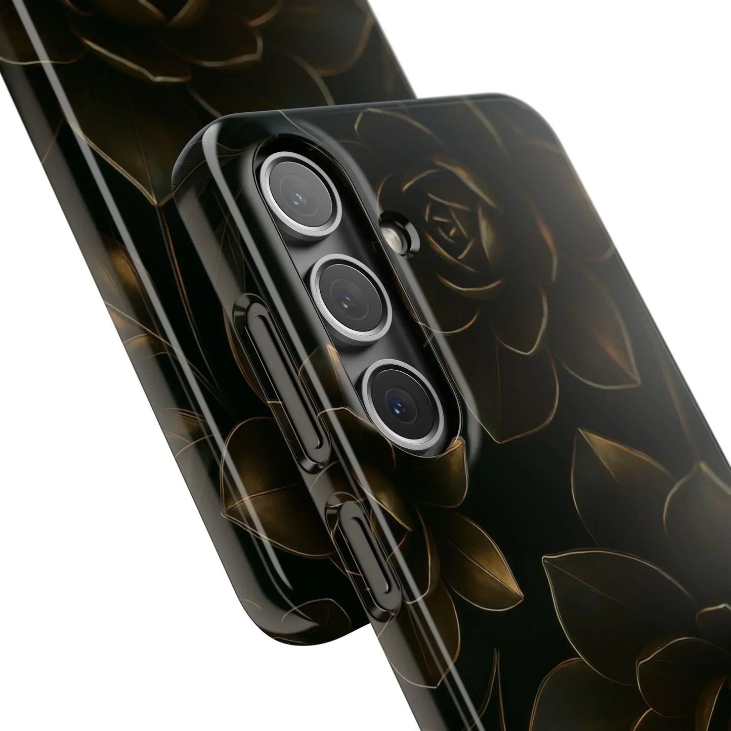 Metal Flower Phone Case for iPhone 7-16 and Galaxy S10-S24 Models