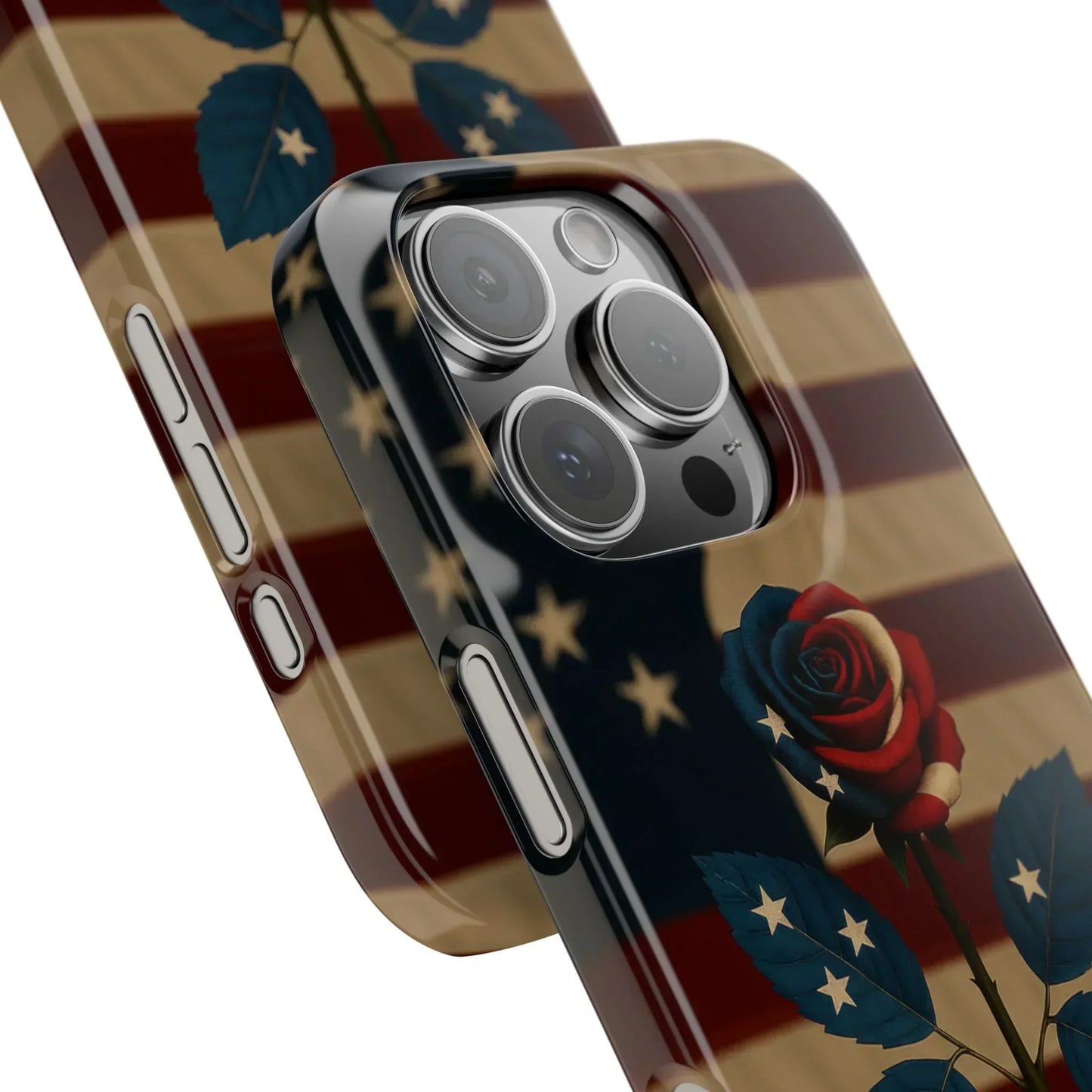 American Rose Flag Phone Case for iPhone 7-16 and Samsung Galaxy S10-S24 Models - KarArmDesign