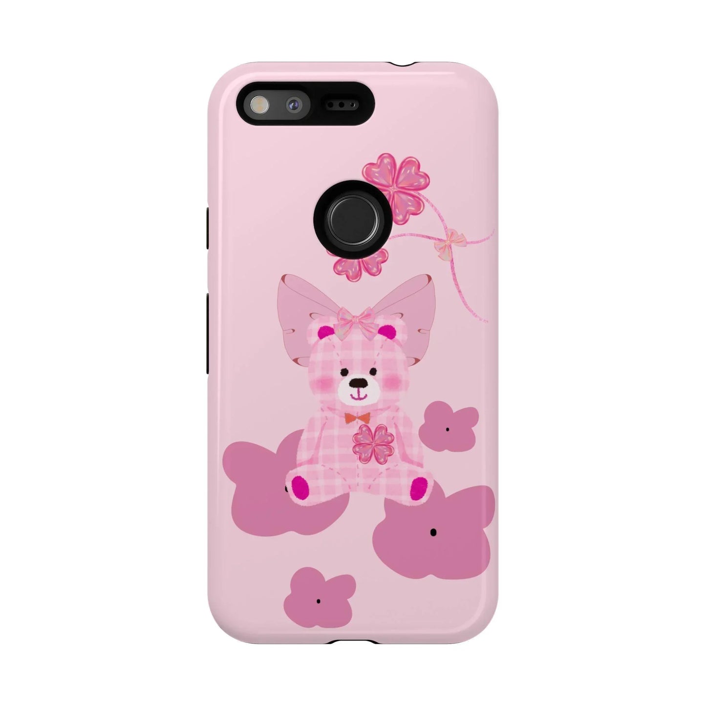 Pink Teddy Bear Phone Cases for iPhone, Pixel and Galaxy Models - KarArmDesign