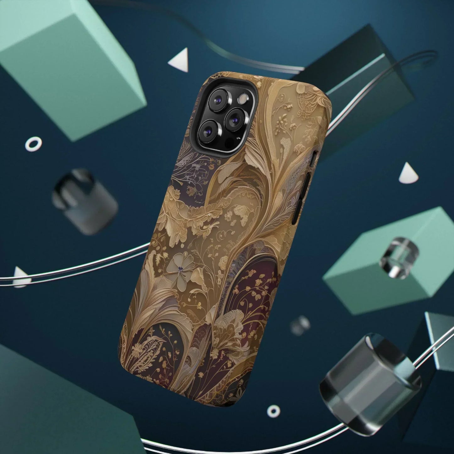 Botanical Luxury Design Impact-Resistant Phone Case for iPhone 12-16 and Galaxy S21-S22 Models - KarArmDesign