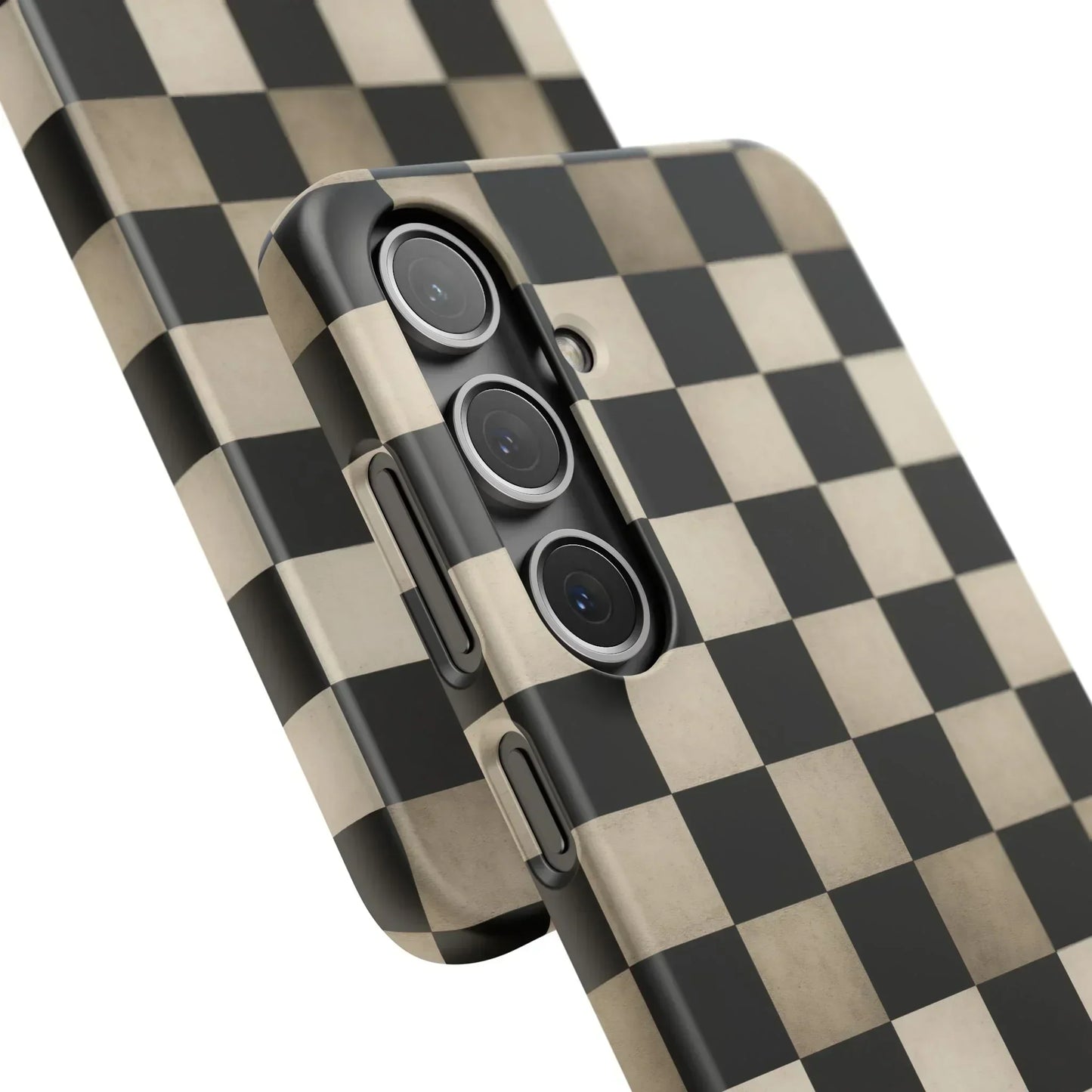 Stylish Matte Checker Phone Case for iPhone 7-16 and Samsung Galaxy S10-S24 Models - KarArmDesign