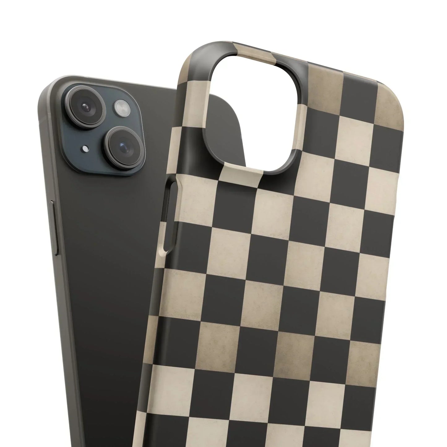 Stylish Matte Checker Phone Case for iPhone 7-16 and Samsung Galaxy S10-S24 Models - KarArmDesign