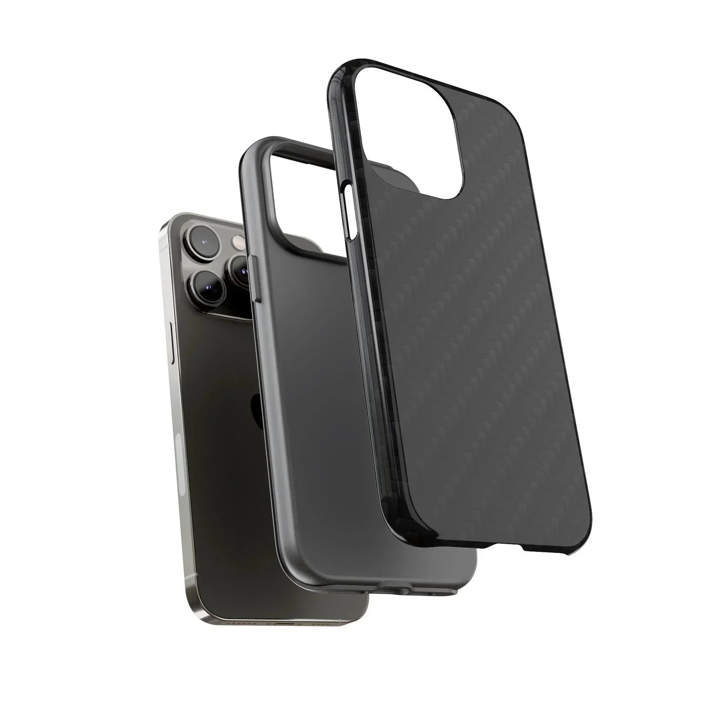Black Carbon Phone Case Tough Case for iPhone 8-16 and Google Pixel up to 9 Models - KarArmDesign