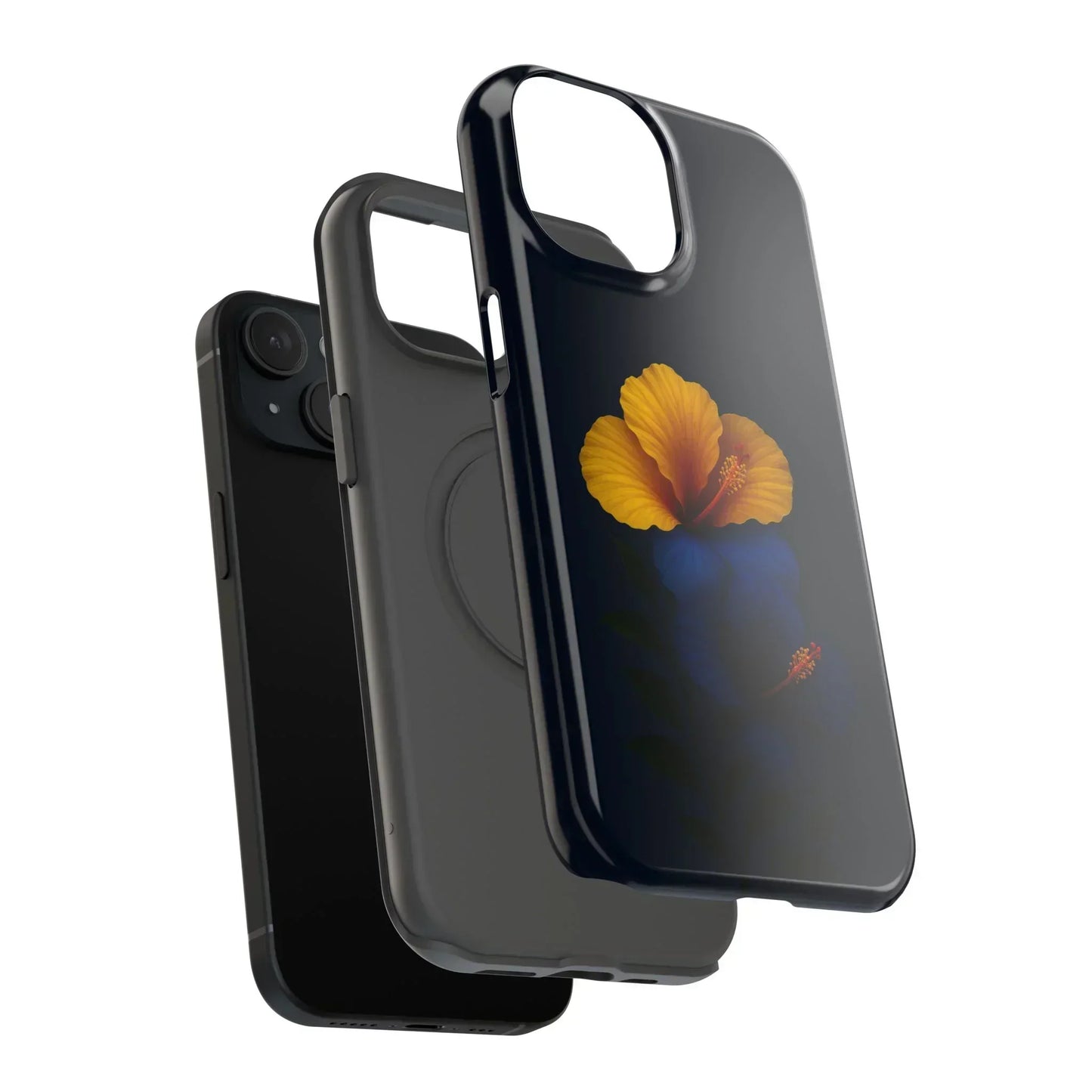 Elegant hibiscus phone case Impact-Resistant Cases for iPhone 12-16 and Samsung Galaxy S21-S22 Models - KarArmDesign