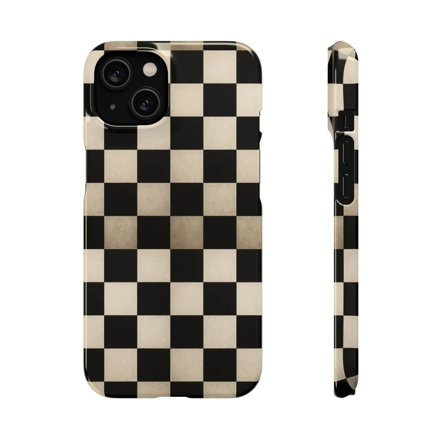 Stylish Matte Checker Phone Case for iPhone 7-16 and Samsung Galaxy S10-S24 Models - KarArmDesign