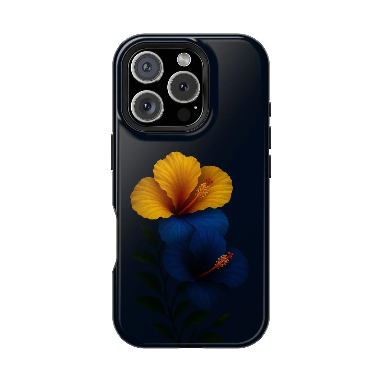 Elegant hibiscus phone case Impact-Resistant Cases for iPhone 12-16 and Samsung Galaxy S21-S22 Models - KarArmDesign