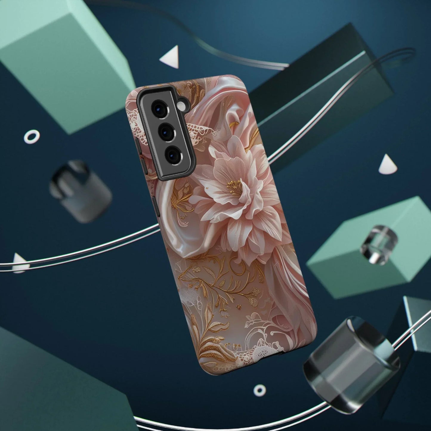 Elegant Floral Impact-Resistant Phone Case for iPhone 12-16 and Samsung Galaxy S21-S22 Models - KarArmDesign