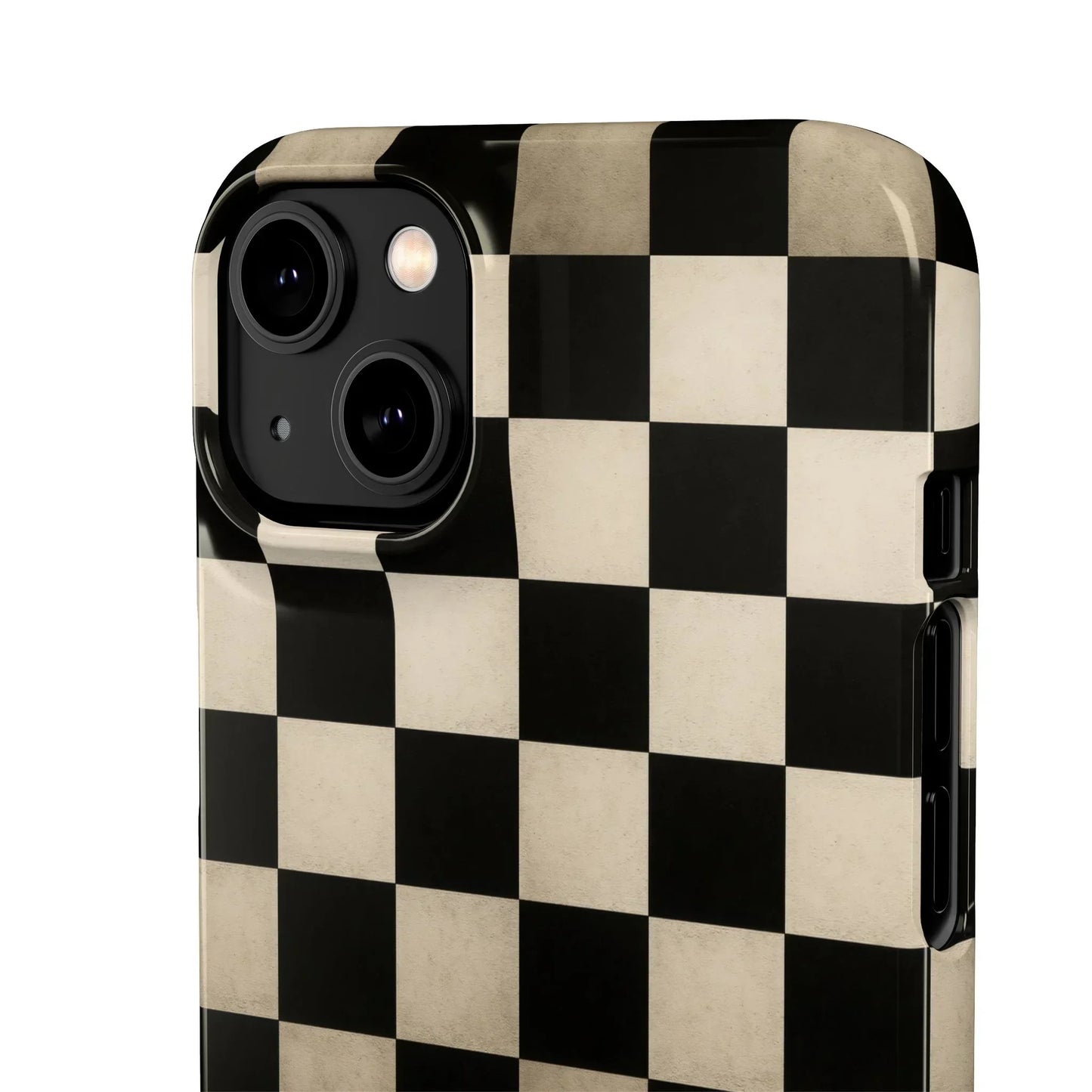Stylish Matte Checker Phone Case for iPhone 7-16 and Samsung Galaxy S10-S24 Models - KarArmDesign