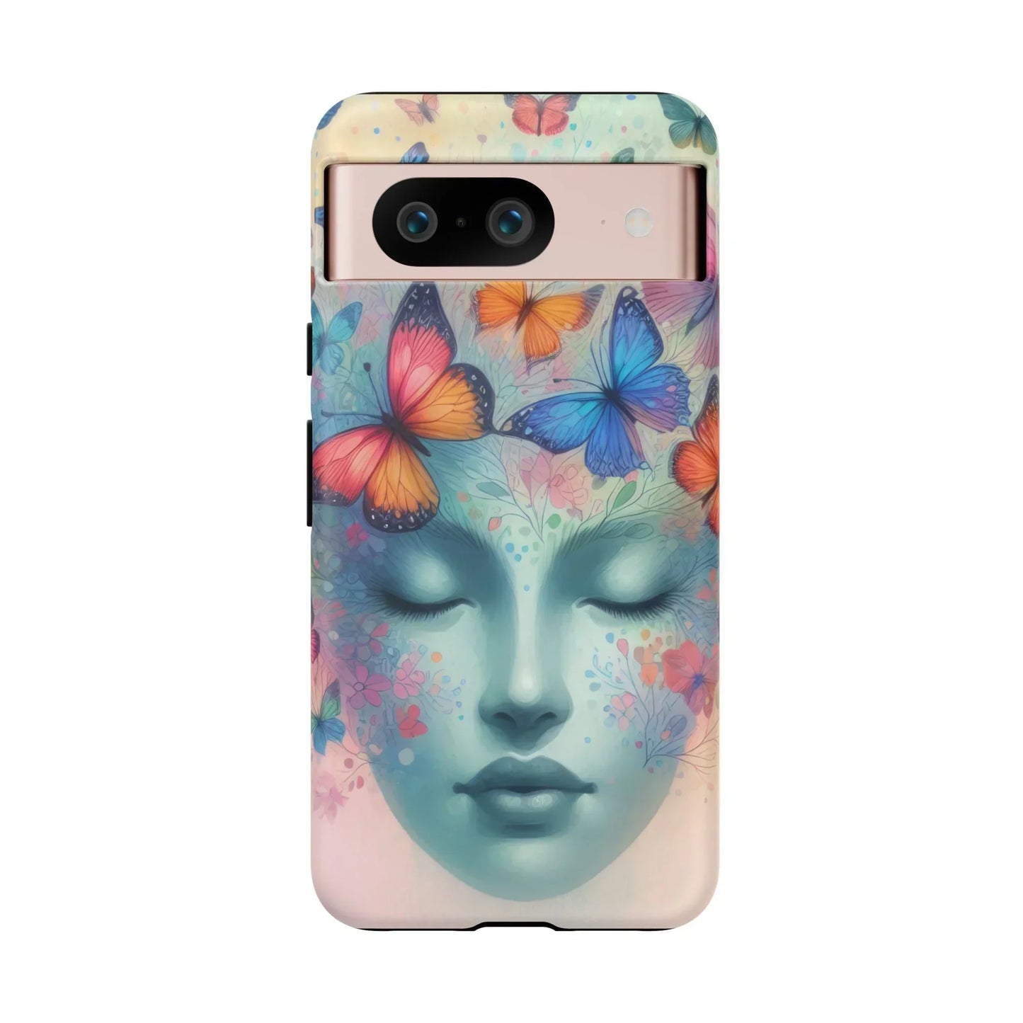Butterfly Bloom Dreamy Woman Phone Case for Galaxy and Pixel - KarArmDesign