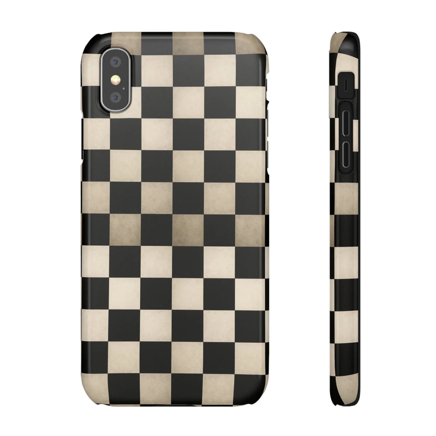 Stylish Matte Checker Phone Case for iPhone 7-16 and Samsung Galaxy S10-S24 Models - KarArmDesign