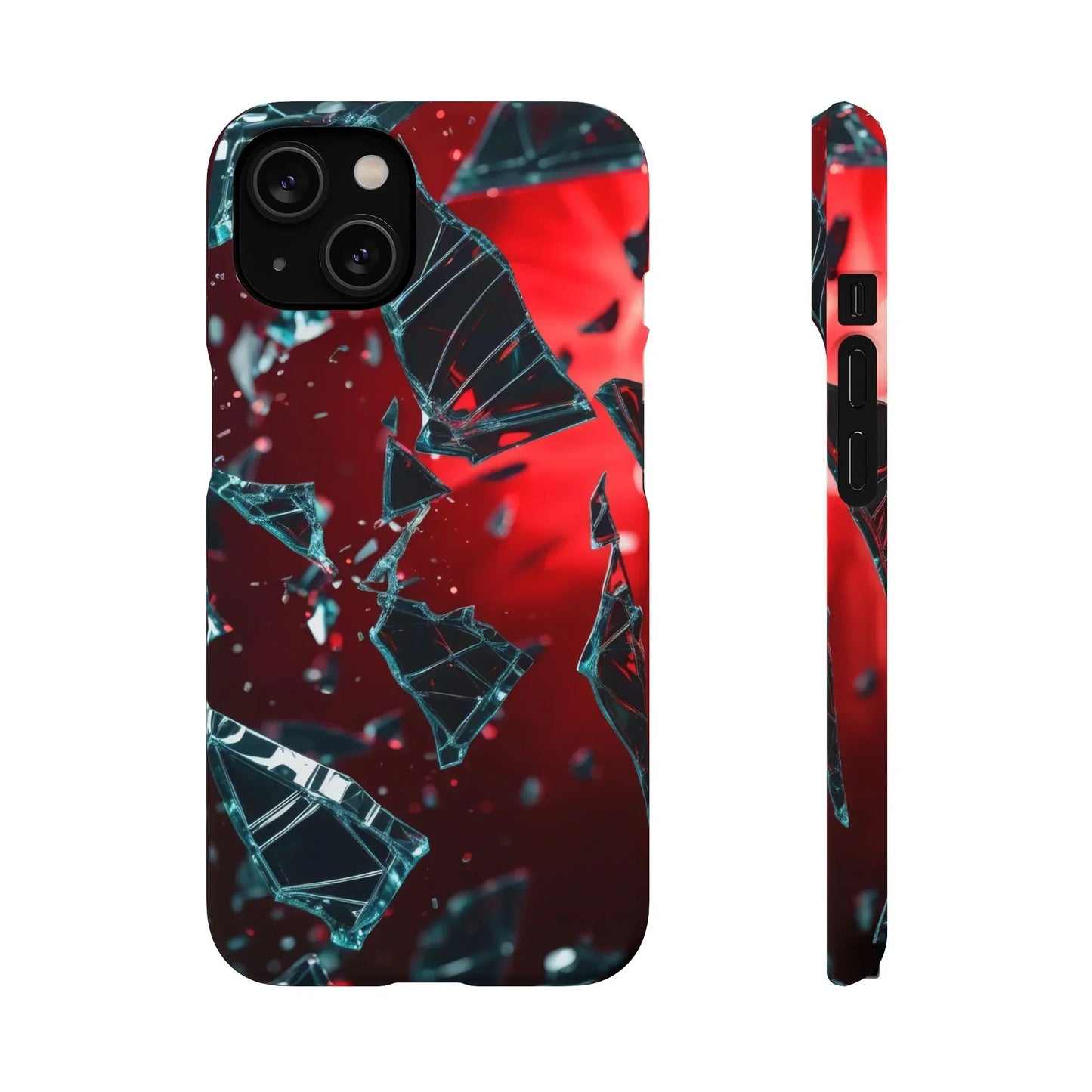 "Crimson Impact" Realistic Glass Shard Snap Phone Case for iPhone 7-16 and Samsung Galaxy S10-S24 Models - KarArmDesign