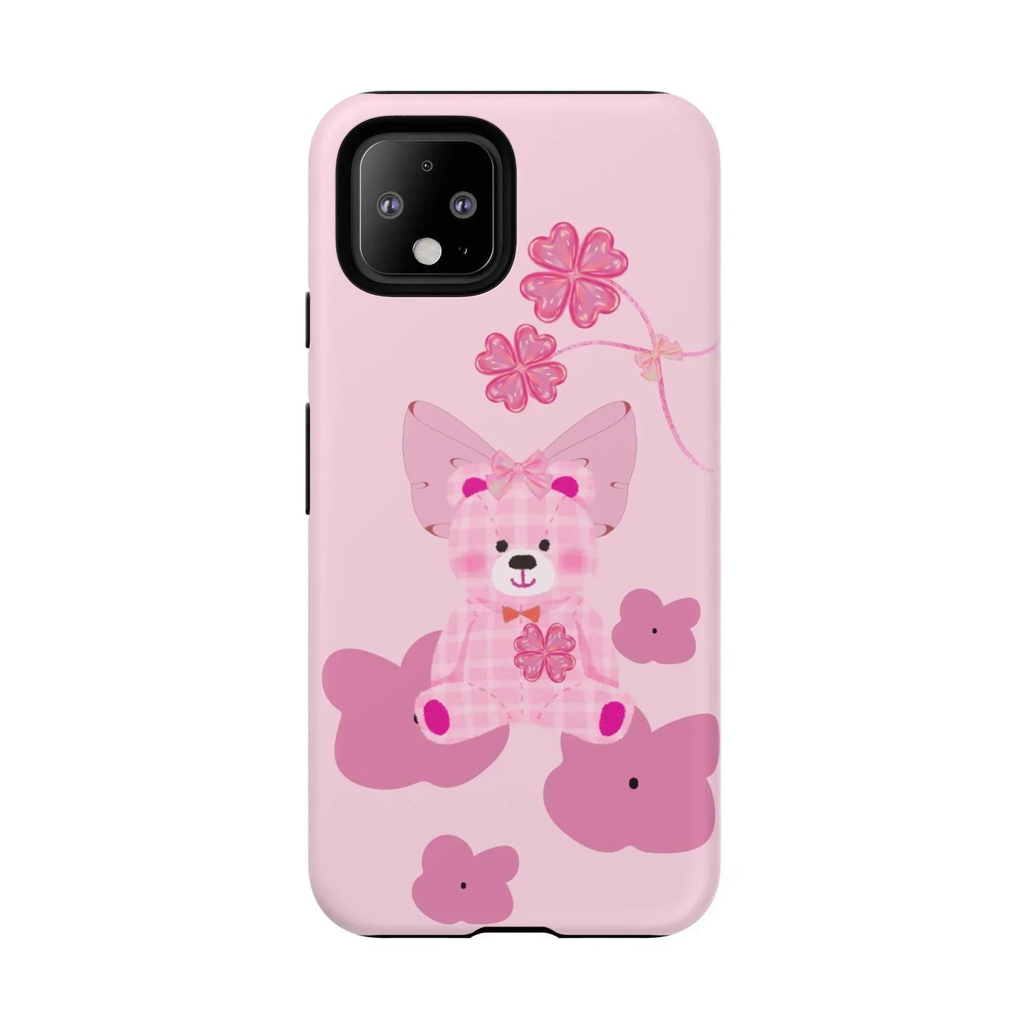 Pink Teddy Bear Phone Cases for iPhone, Pixel and Galaxy Models - KarArmDesign