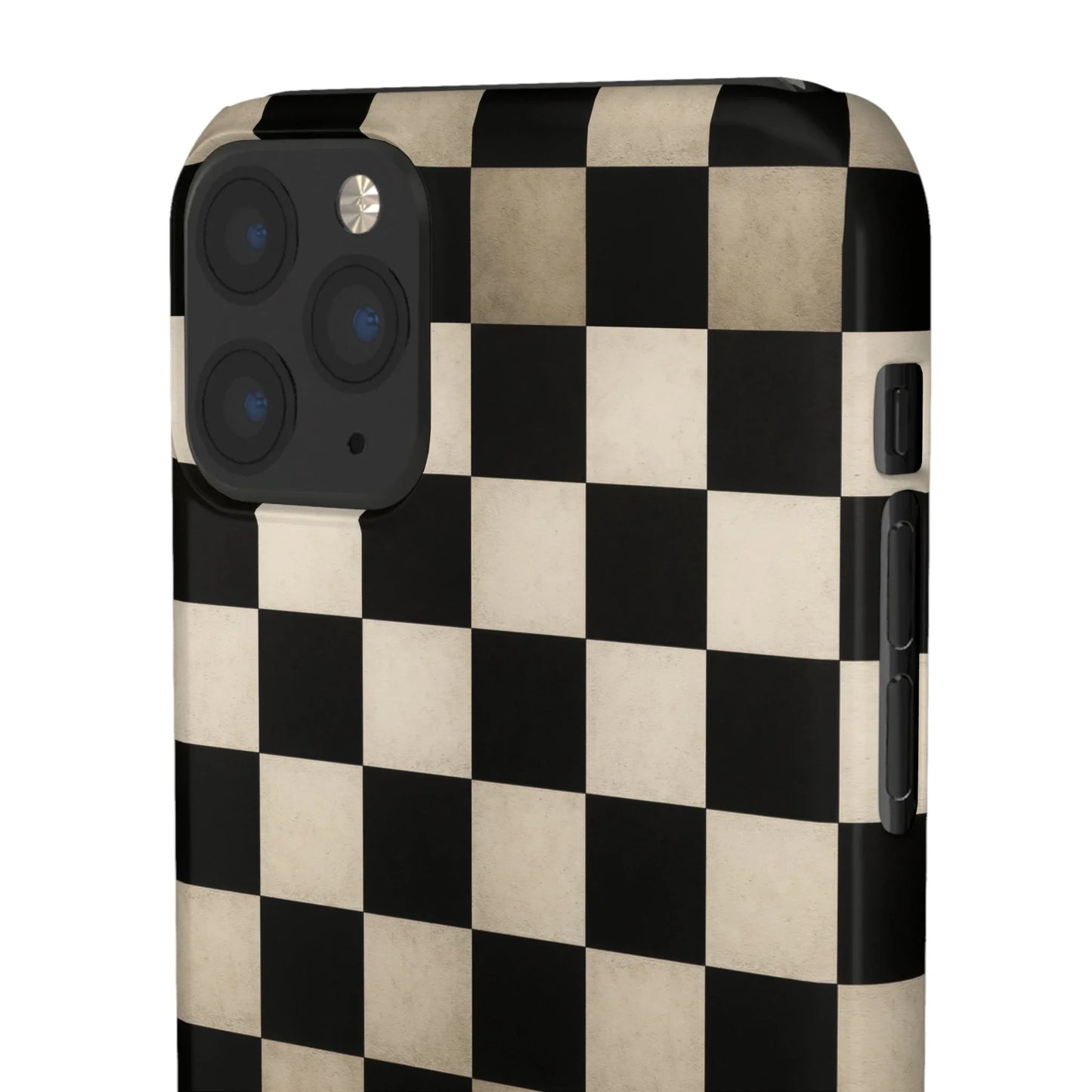 Stylish Matte Checker Phone Case for iPhone 7-16 and Samsung Galaxy S10-S24 Models - KarArmDesign
