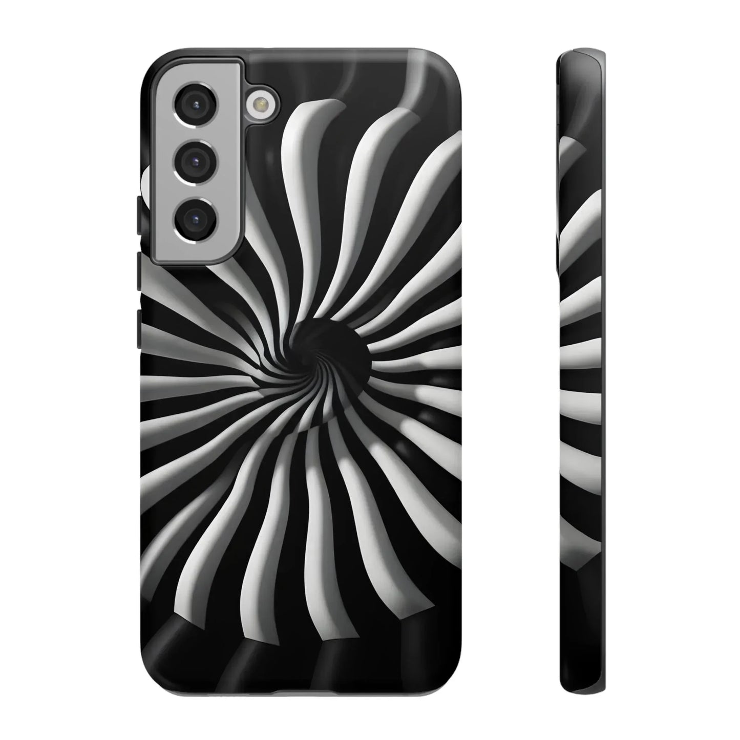 Hypnotic Black and White Spiral Phone Case for iPhone & Galaxy - KarArmDesign