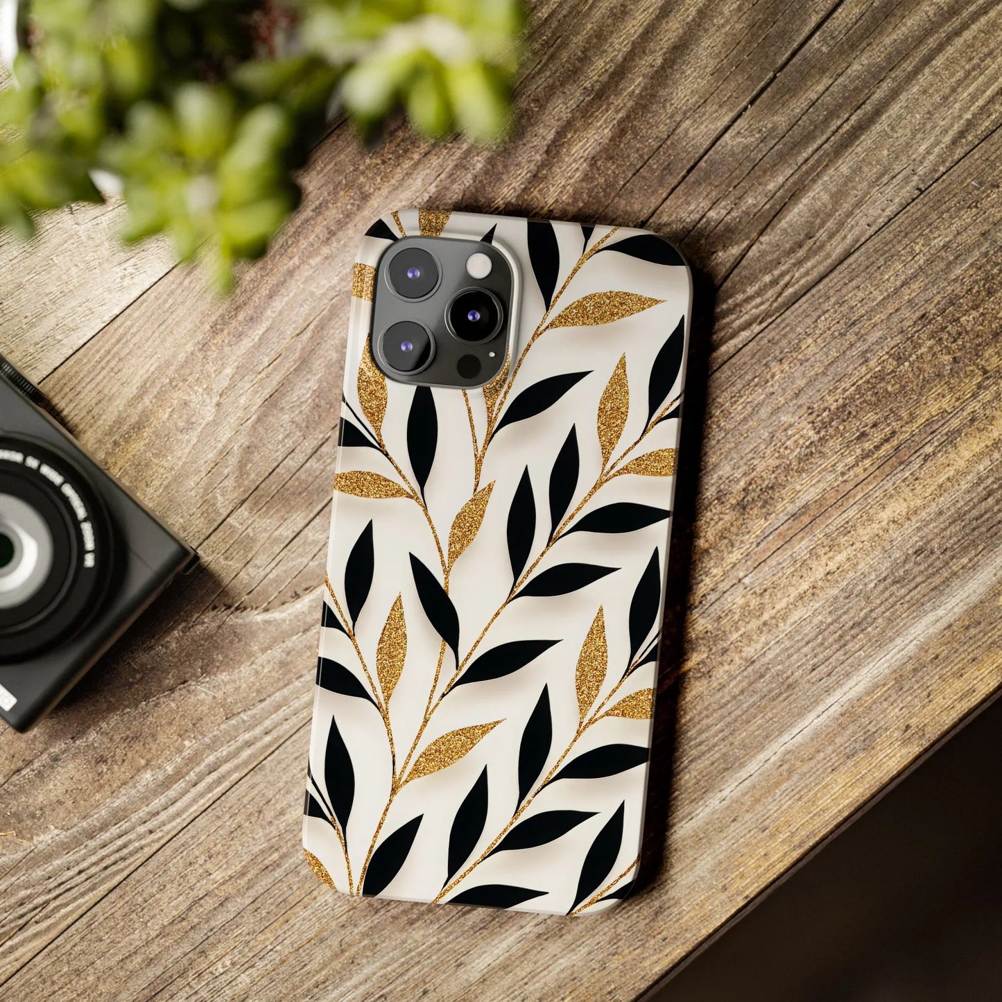 Botanical Gold Leaf Phone Case for iPhone 7-16 Models - KarArmDesign