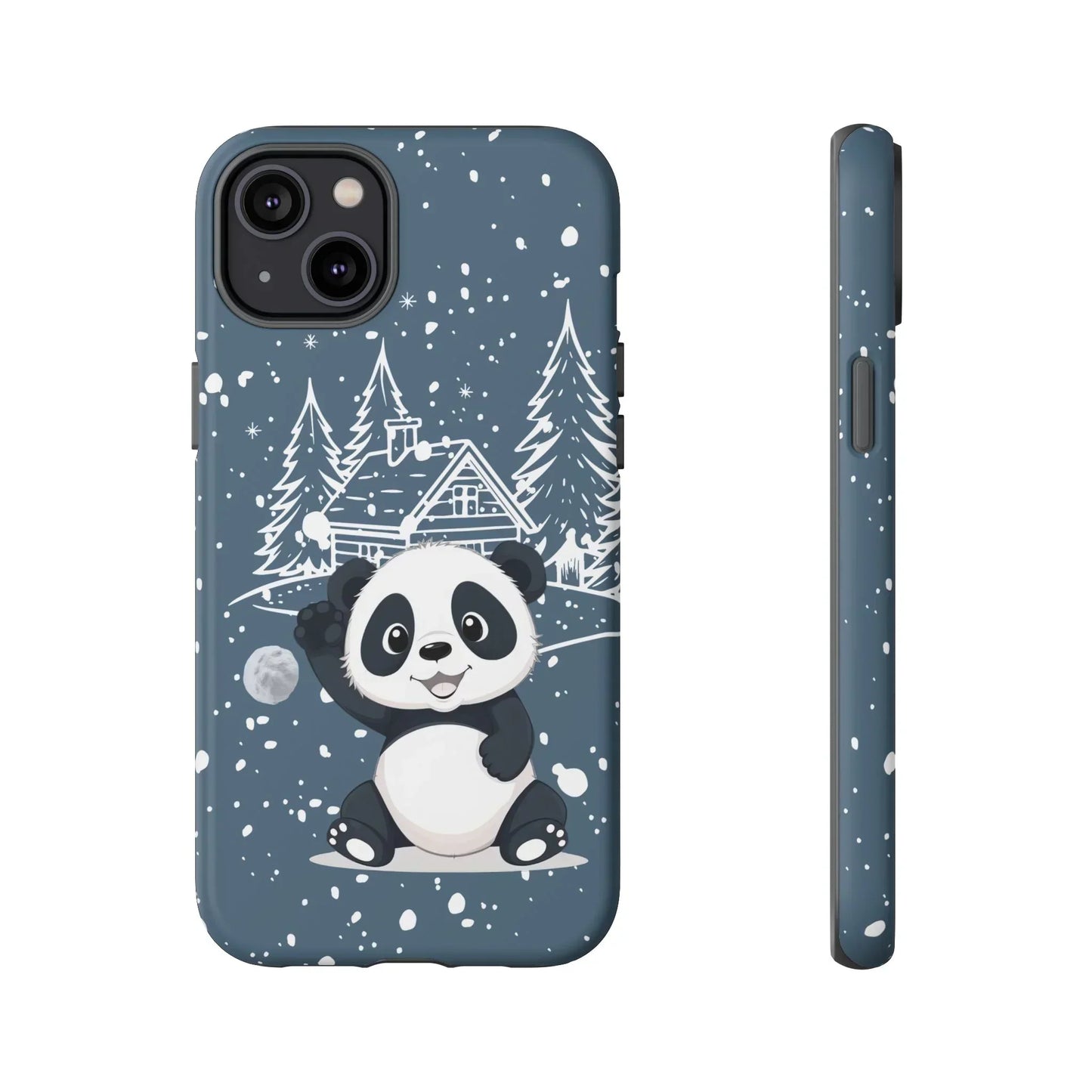 Cute Panda in a Winter Wonderland Phone Case for iPhone 8-16 Models - KarArmDesign