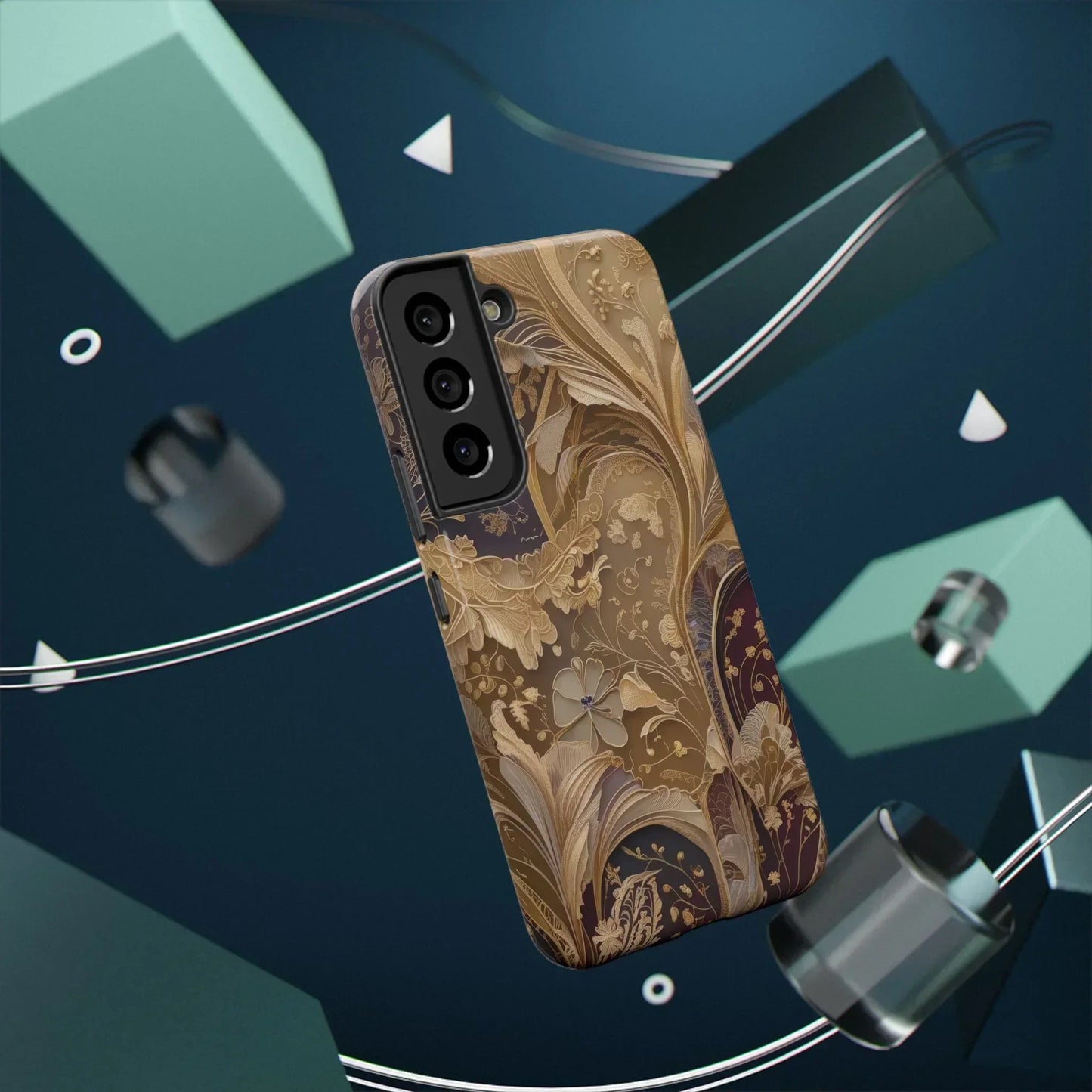 Botanical Luxury Design Impact-Resistant Phone Case for iPhone 12-16 and Galaxy S21-S22 Models - KarArmDesign
