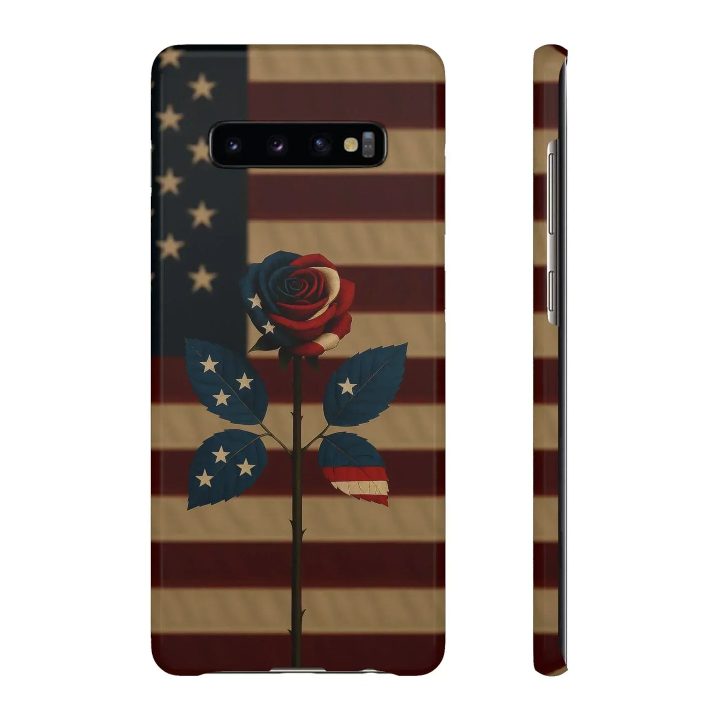 American Rose Flag Phone Case for iPhone 7-16 and Samsung Galaxy S10-S24 Models - KarArmDesign