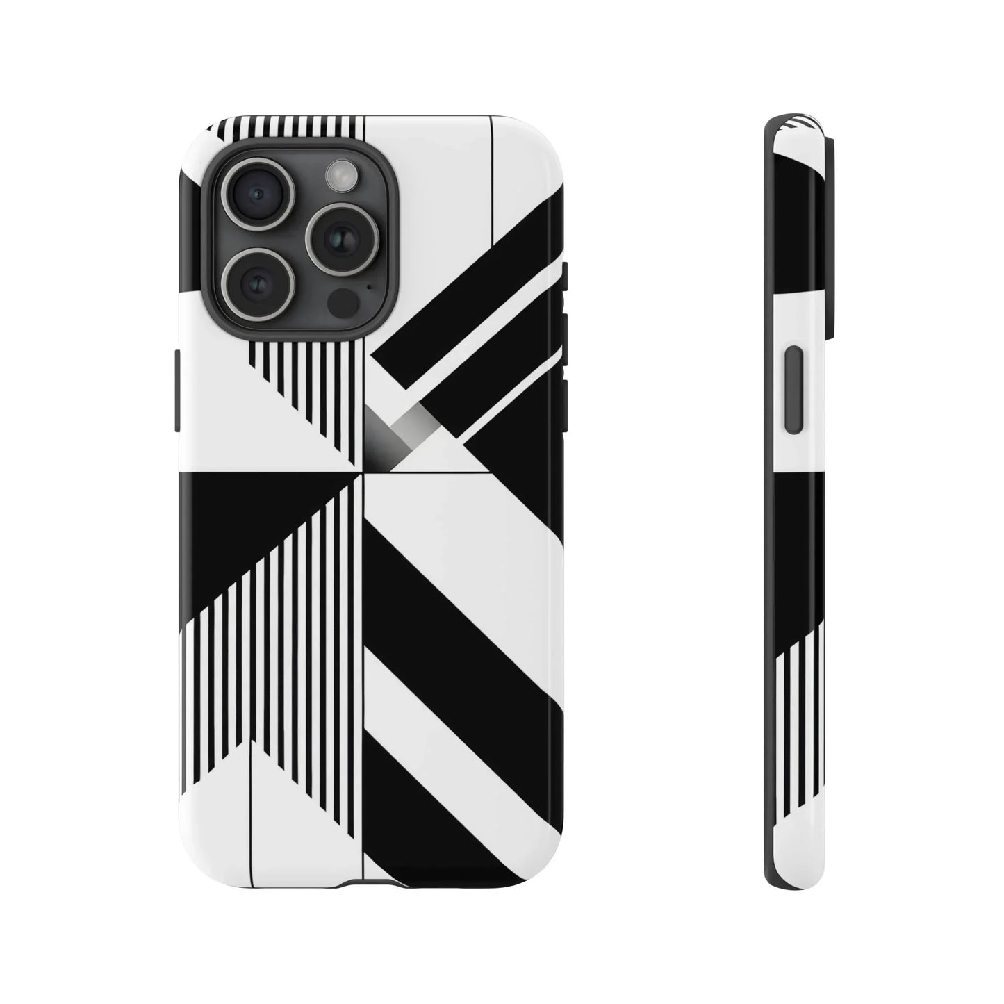 Monochrome Tough Phone Case for iPhone 11-16 and Samsung Galaxy S10–S25 Models - KarArmDesign