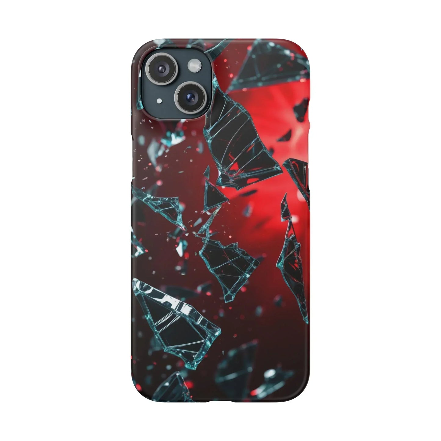 "Crimson Impact" Realistic Glass Shard Snap Phone Case for iPhone 7-16 and Samsung Galaxy S10-S24 Models - KarArmDesign