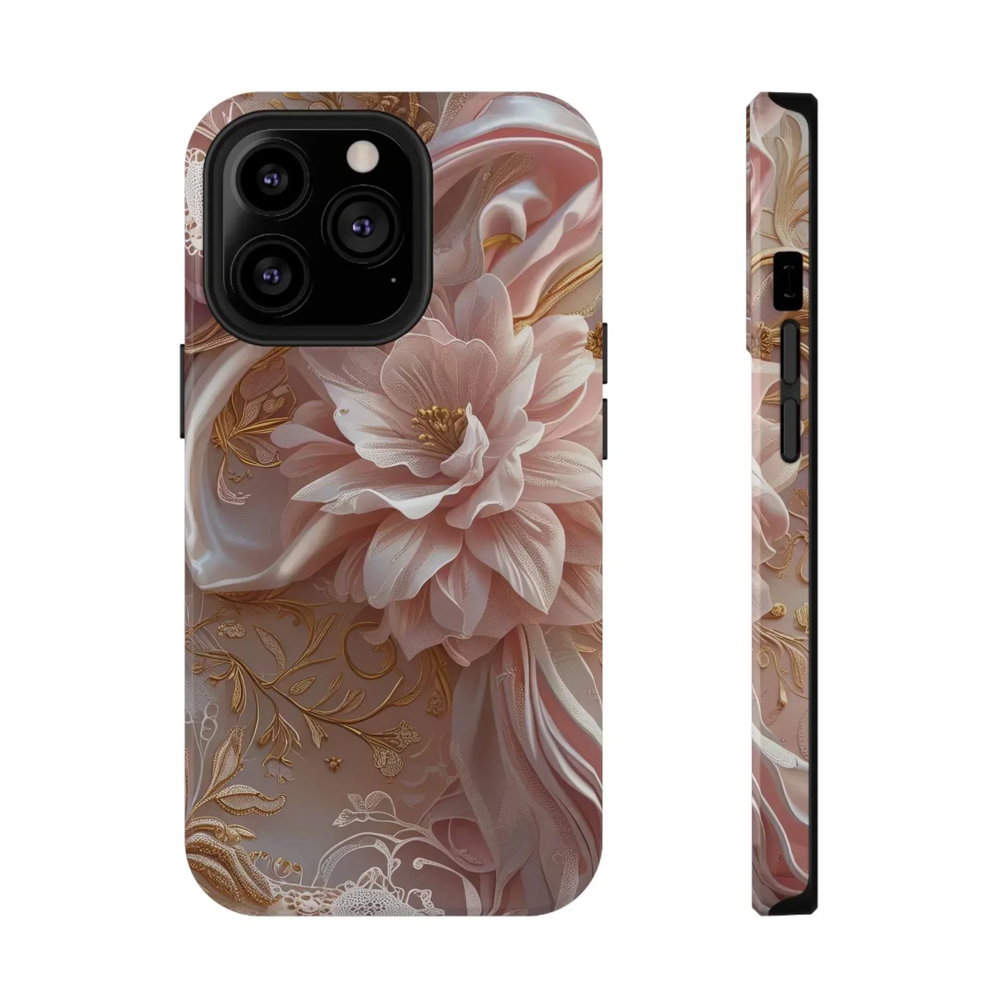 Elegant Floral Impact-Resistant Phone Case for iPhone 12-16 and Samsung Galaxy S21-S22 Models - KarArmDesign