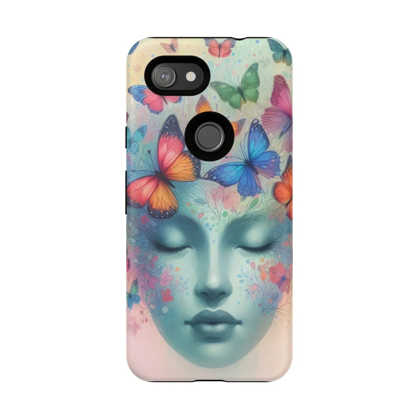 Butterfly Bloom Dreamy Woman Phone Case for Galaxy and Pixel - KarArmDesign
