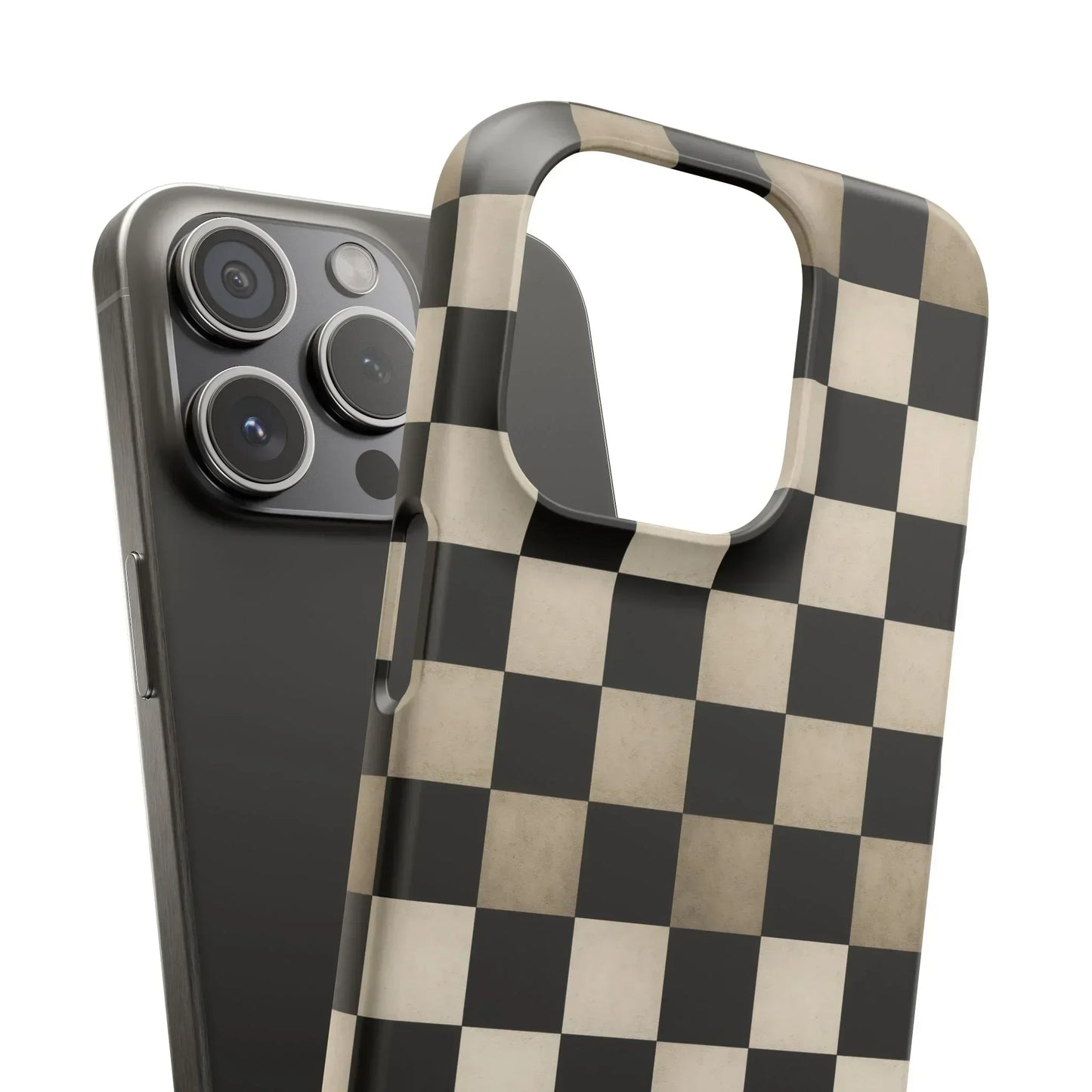 Stylish Matte Checker Phone Case for iPhone 7-16 and Samsung Galaxy S10-S24 Models - KarArmDesign