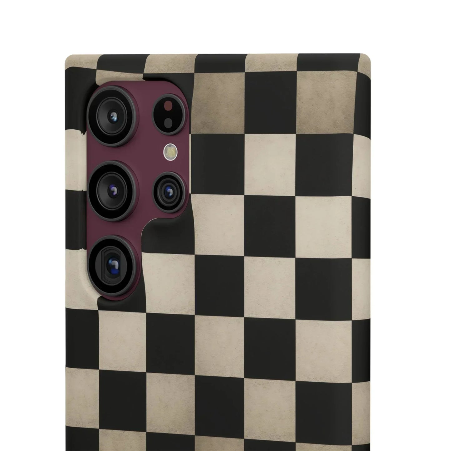 Stylish Matte Checker Phone Case for iPhone 7-16 and Samsung Galaxy S10-S24 Models - KarArmDesign