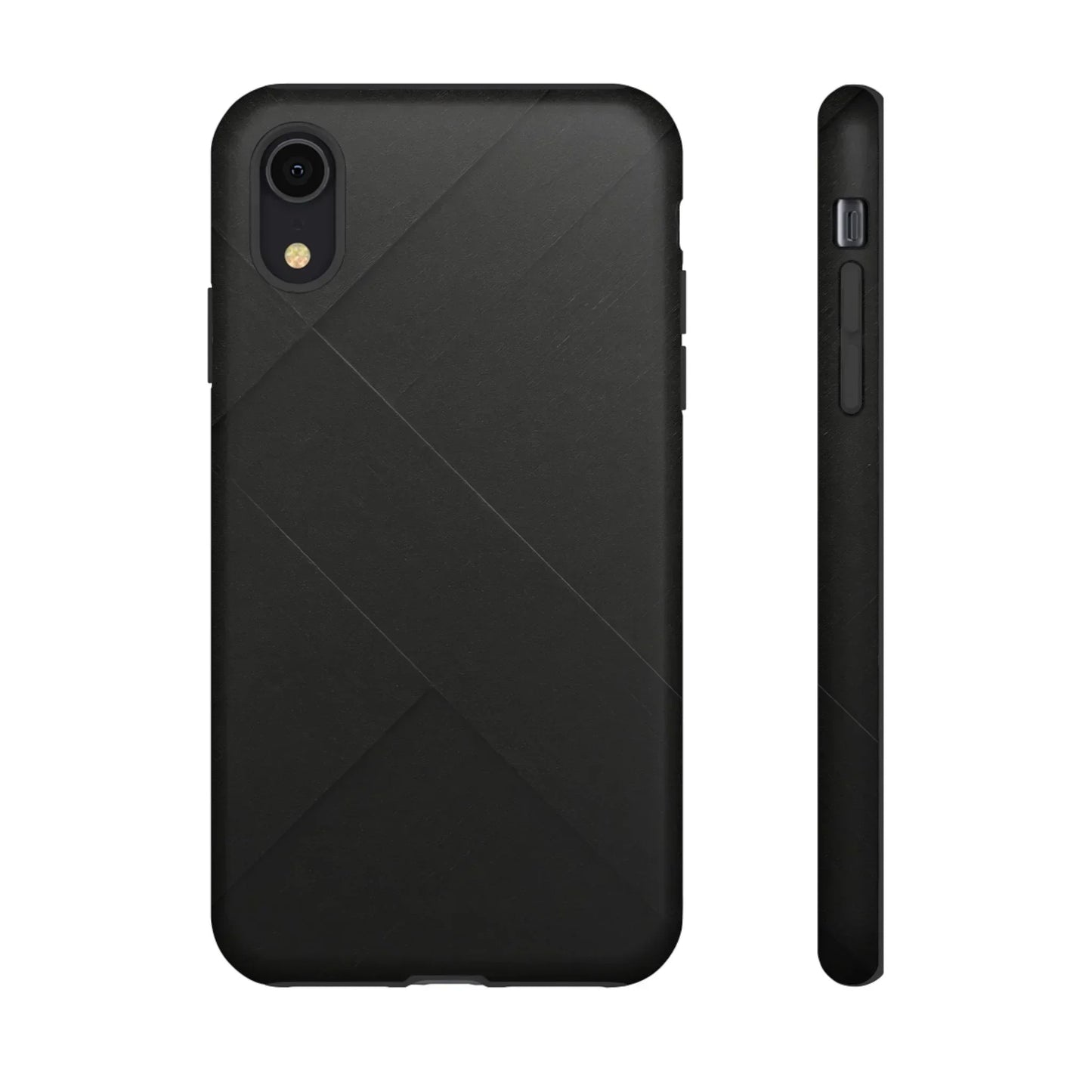 Matte Black Diagonal Line Phone Case for iPhone 8-16 and Galaxy S10-S25 Models - KarArmDesign