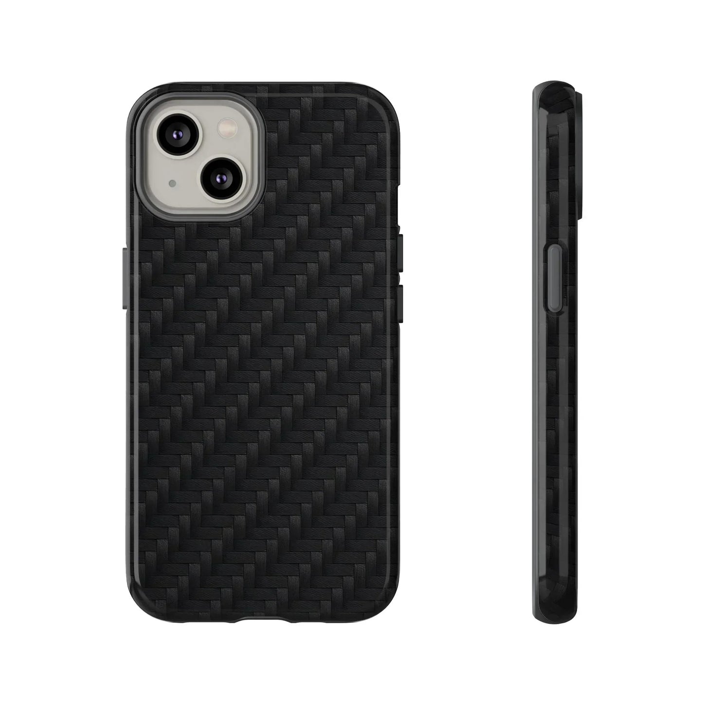 Black Carbon Phone Case Tough Case for iPhone 8-16 and Google Pixel up to 9 Models - KarArmDesign