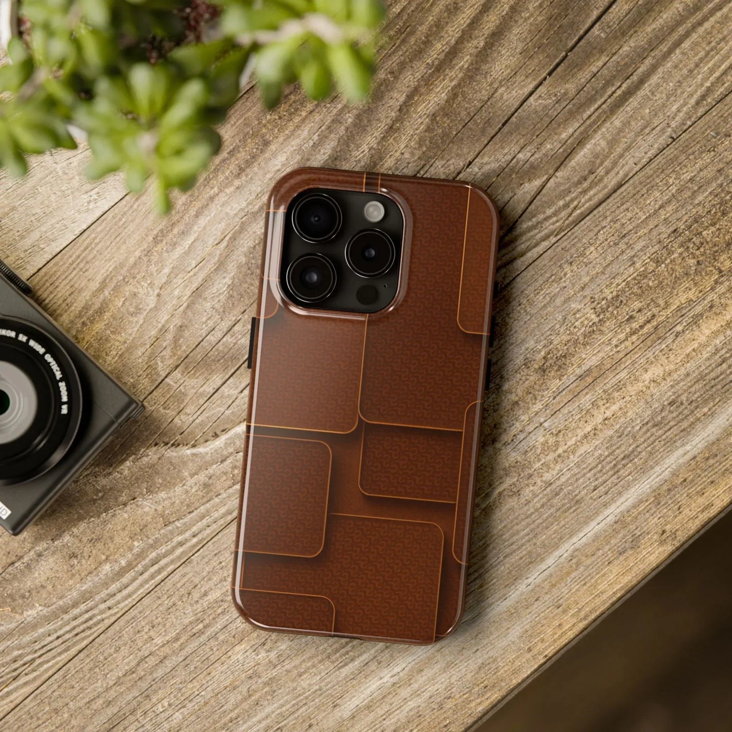 Textured Brown Phone Case for iPhone 7-16 and Samsung Galaxy S21-S24 Models - KarArmDesign
