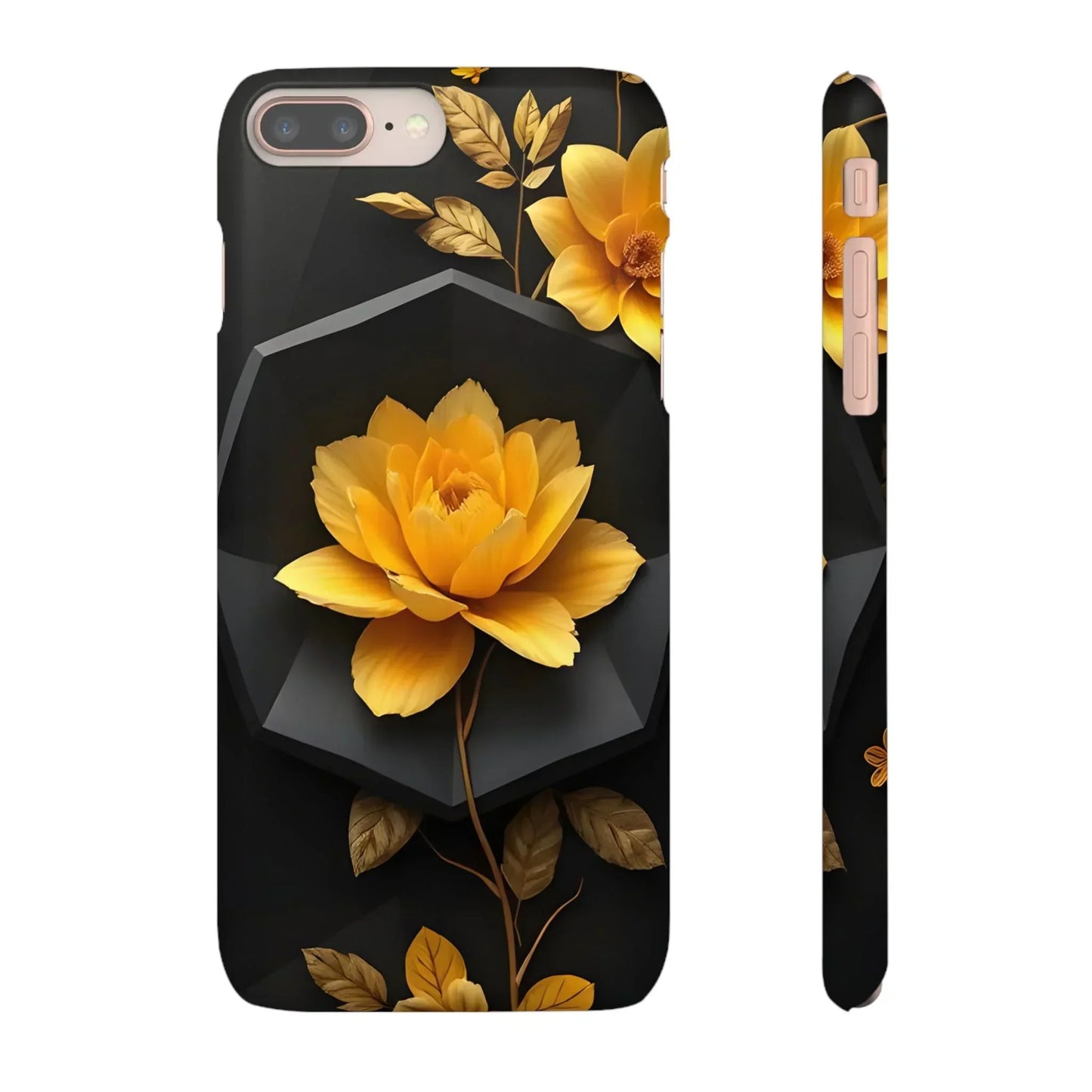 Yellow Floral Phone Case for iPhone 7-16 and Samsung Galaxy S10-S24 Models - KarArmDesign