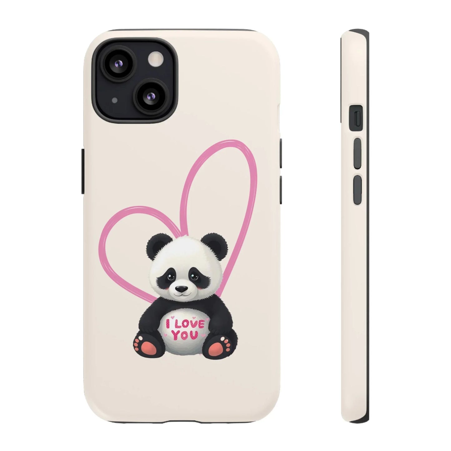 Cute Panda Heart Love Phone Case for iPhone 8-16 Models - KarArmDesign