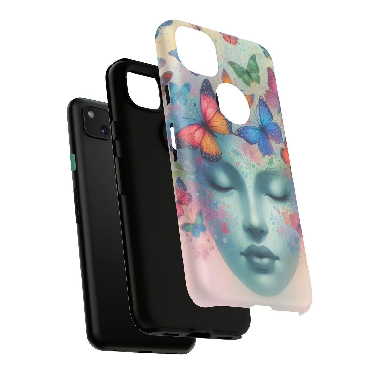 Butterfly Bloom Dreamy Woman Phone Case for Galaxy and Pixel - KarArmDesign