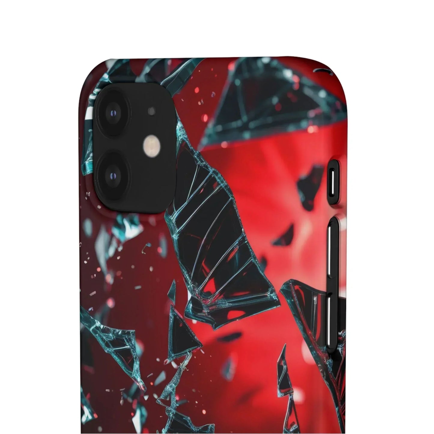 "Crimson Impact" Realistic Glass Shard Snap Phone Case for iPhone 7-16 and Samsung Galaxy S10-S24 Models - KarArmDesign