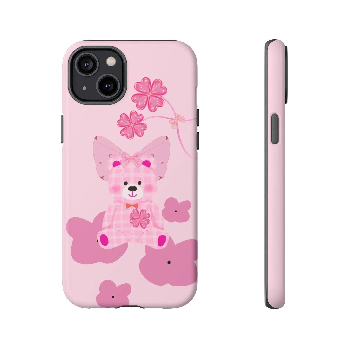 Pink Teddy Bear Phone Cases for iPhone, Pixel and Galaxy Models - KarArmDesign